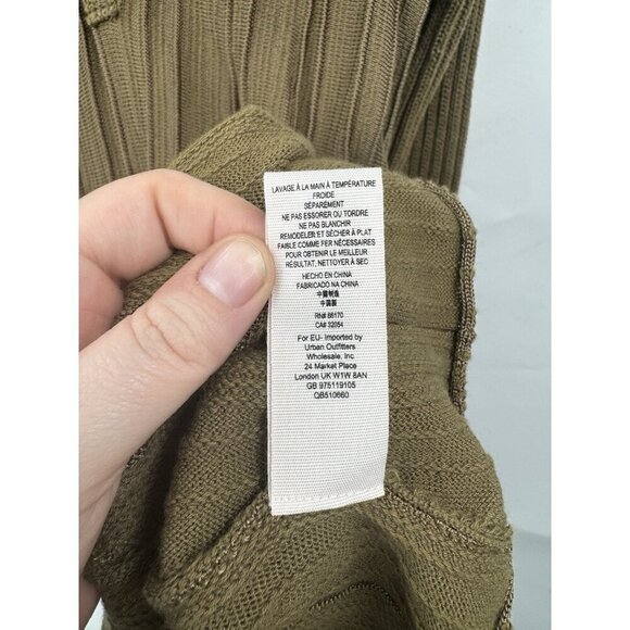 Free People Ribs & Ruffles Mini Tunic Dress Women Small Olive Granolagirl Boho - Picture 6 of 11